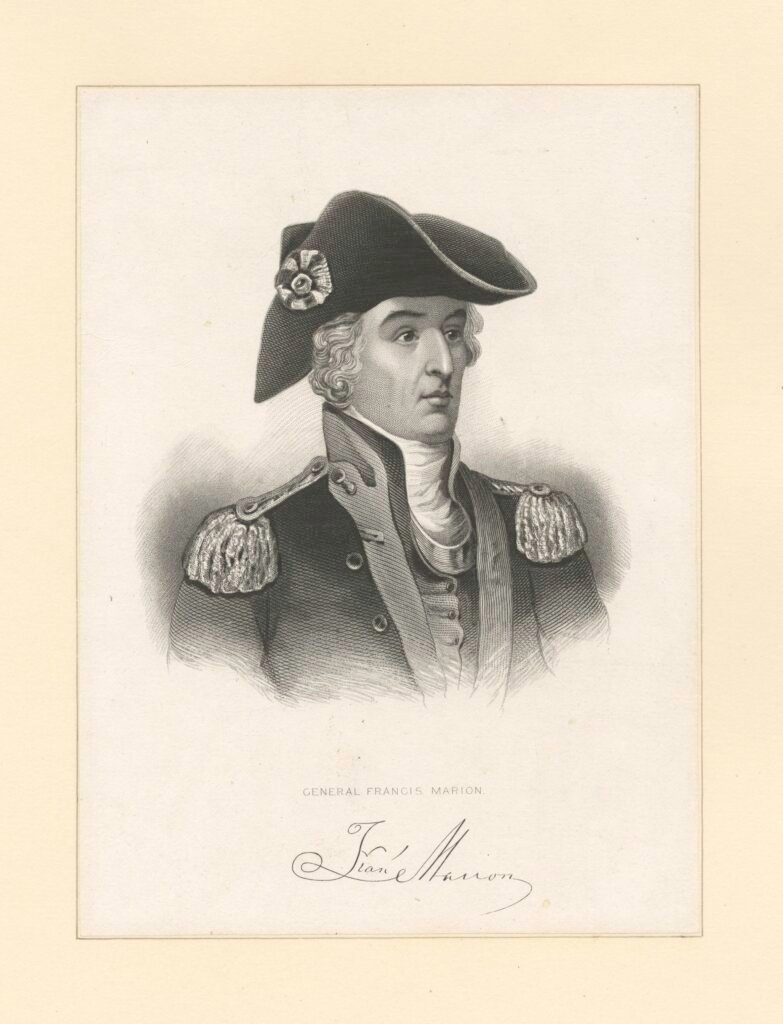 personnalités : Francis Marion (né le 26 février 1732 dans la Province de Caroline du Sud, mort le 27 février 1795) est un héros américain de la guerre d'indépendance des États-Unis.