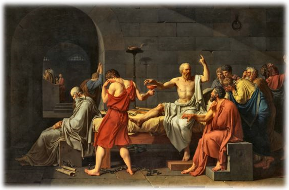 Antiquité : La Mort de Socrate, tableau de Jacques-Louis David, 1787